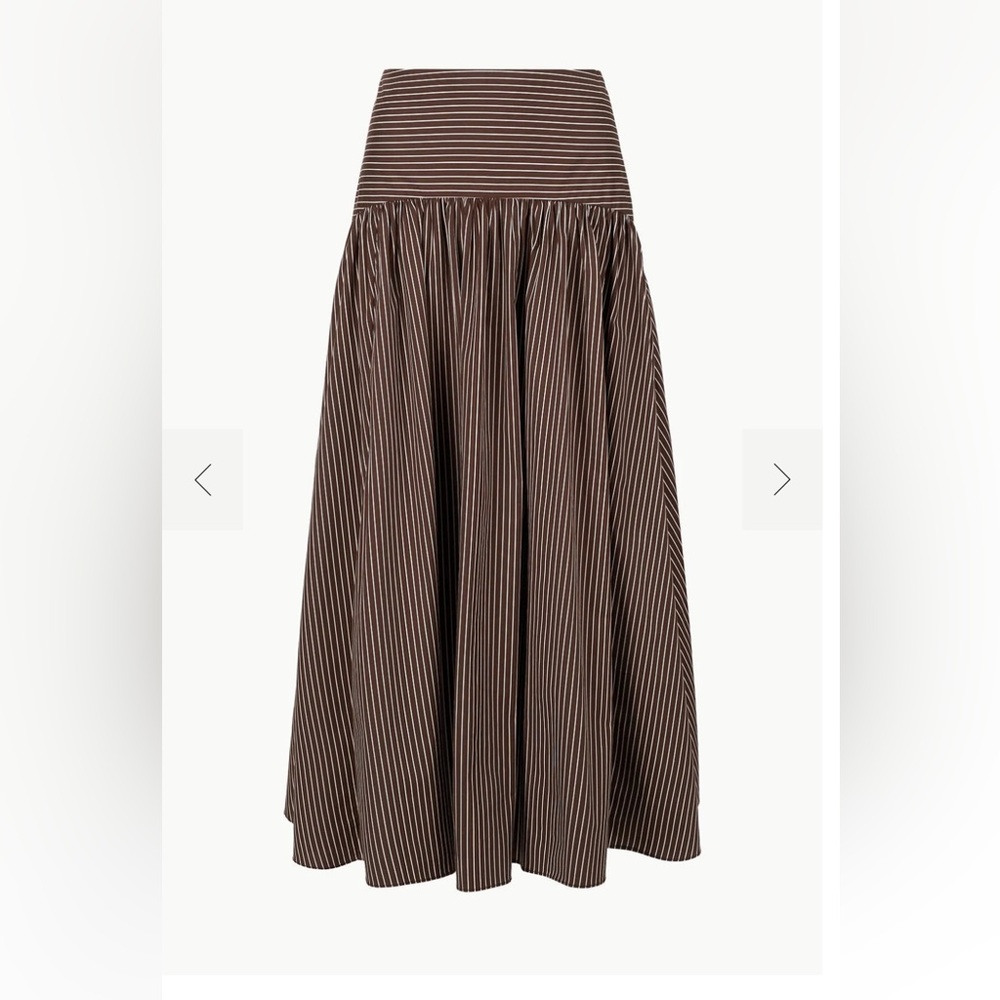 Staud Procida Skirt size 4 - Dark Oak Micro Stripe